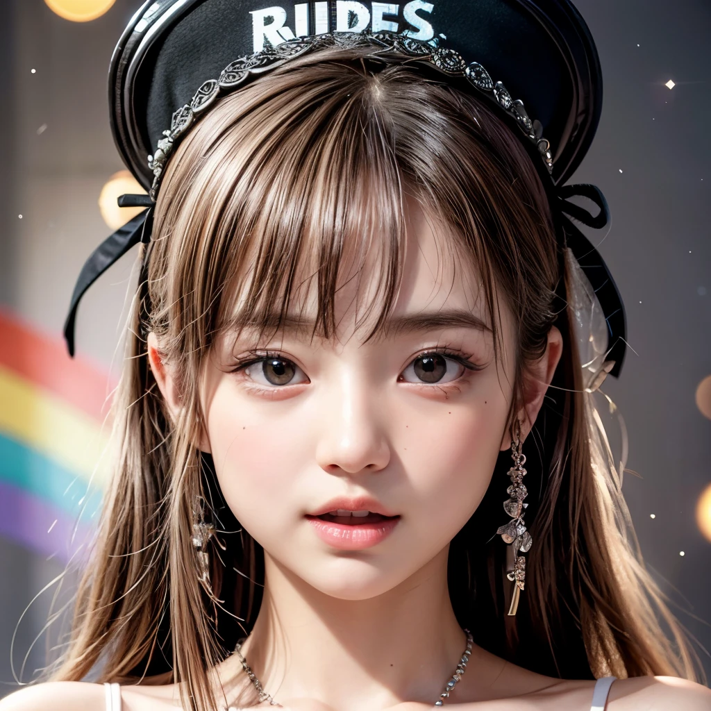 NSFW, 8k, High-level, absurd, masterpiece, best quality, primitive, very detailed CG, very detailed wallpaper, perfect lighting, Extremely detailed (((The personifying " Las Vegas Raiders " as a Little Girl))), MysticSight, Tyndall effect, Tyndall scattering, Studio gray background with (many Dazzling RainbowColor particles BokeH:1.28), (RoundlyButts, ThighGap), (Exposed:0.4), (Assfocus with looking ahead), BREAK (NOGIZAKA face variations) Extremely Detailed very KAWAII face variations, perfect anatomy, Childish, captivating gaze, elaborate detailed Eyes with (sparkling highlights:1.28), long eyelashes、Glossy RED Lips with beautiful details, Coquettish tongue, Rosy cheeks, Radiant PearlSkin with clear transparency . { (Dynamic LifeLike expressions:1.4) | :d) }, (large eyes:-1) .