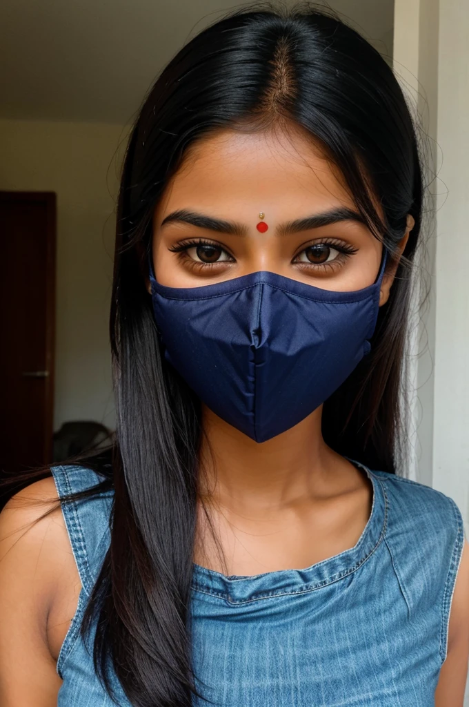 Indian girl wearing mask