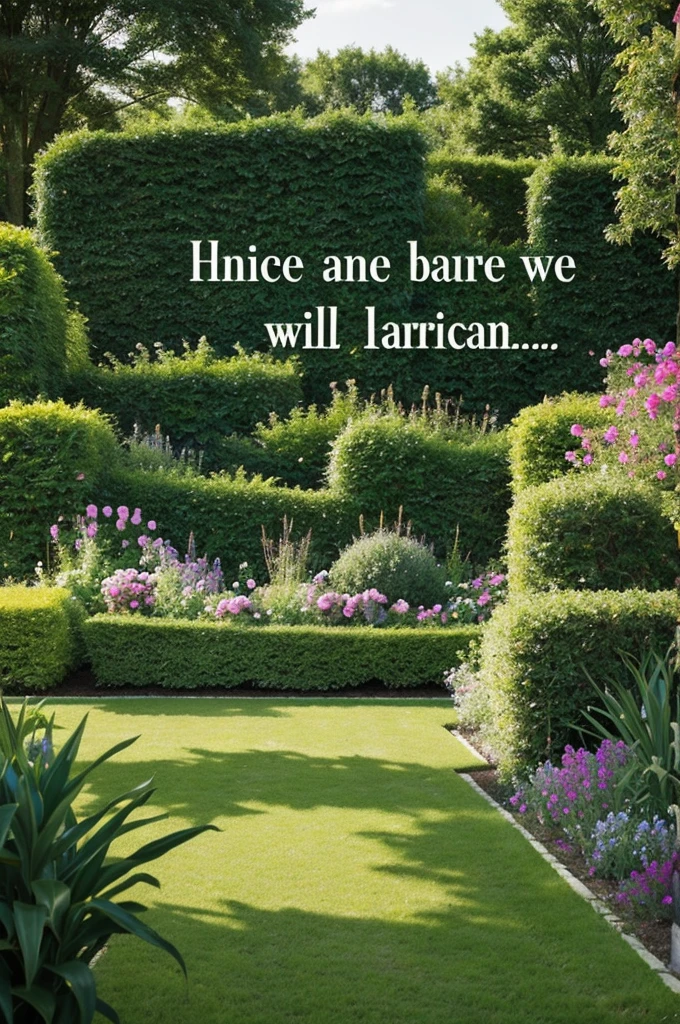 Image of a garden with text "Even though we haven&#39;t been well, I realize that you are the woman of my life"