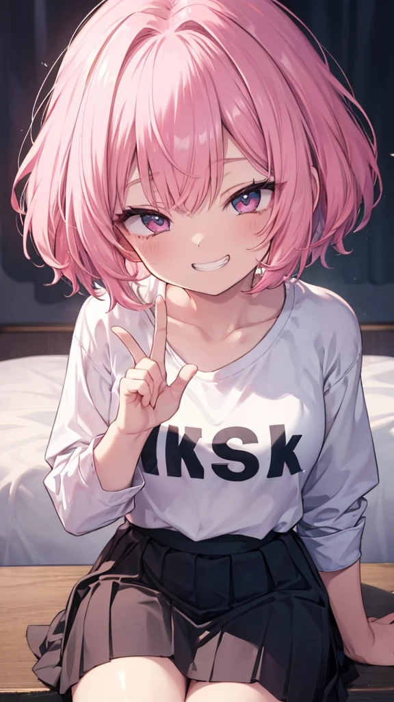 Ultra-detailed illustrations、Ultra-precise expression、masterpiece、Highest quality、ultra High resolution、High resolution、Hiromitsu Takeda Style、White background、Simple Background、Mash Kyrielight、light purple hair,short hair,hair over one eyes、Black sleeveless dress, White collar、Red tie、Black Pantyhose、Purple eyes、smile、Open your mouth、Choker of Hearts、White Breath、Sweat、Glowing Skin、shiny skin、Side angle、Put the plate、、semen、Semen、eat、Put a spoon in your mouth、