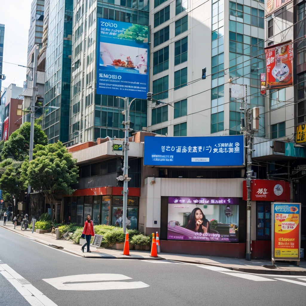 a billboard that says ZOSY LISWANTO in the Tokyo city street area