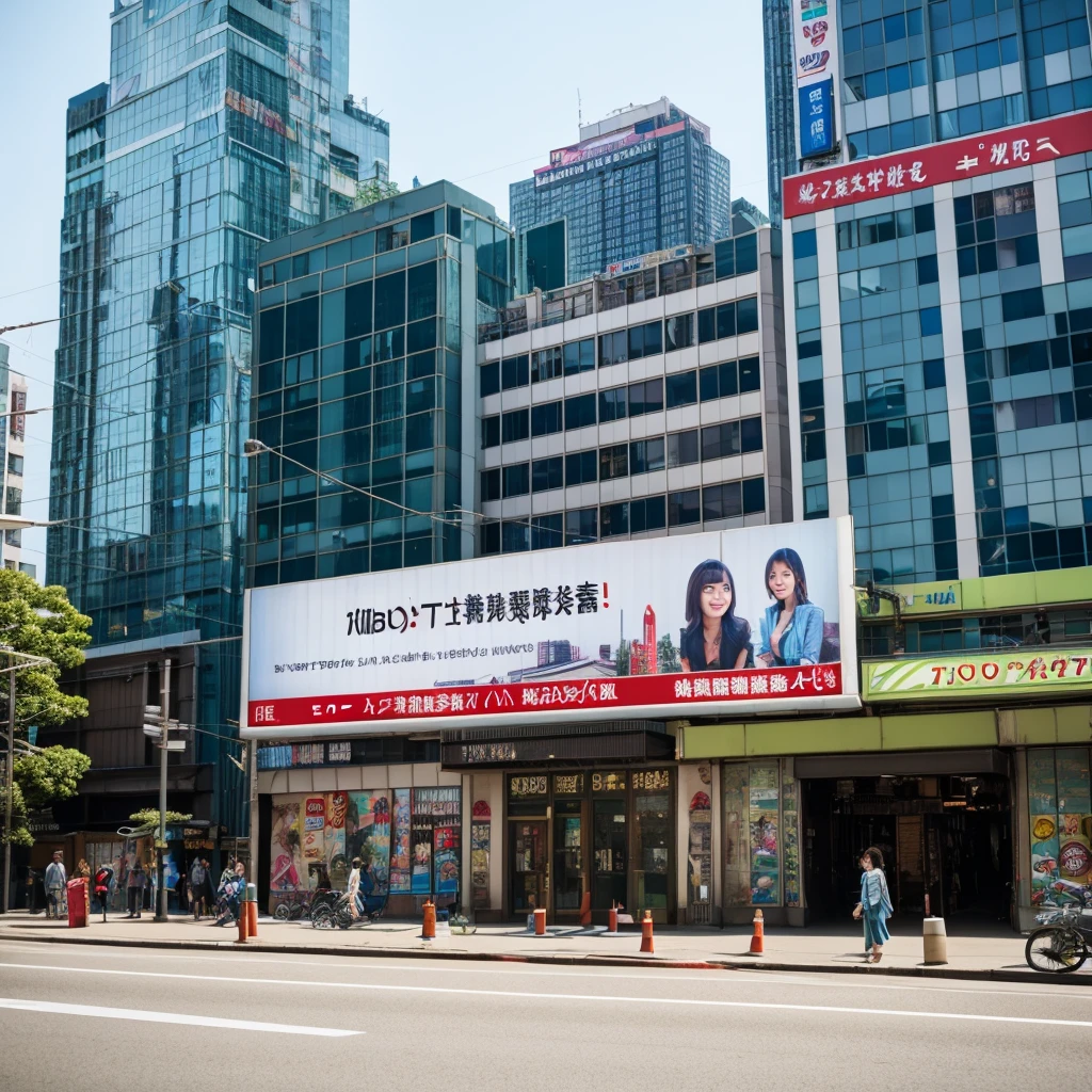 a billboard that says ZOSY LISWANTO in the Tokyo city street area