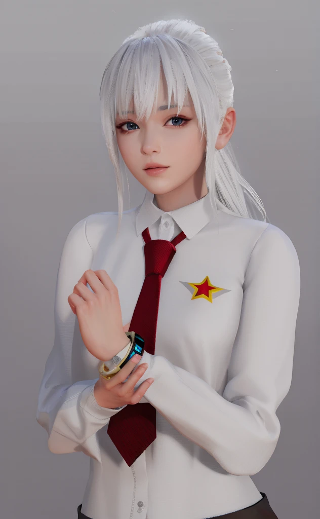 Masterpiece, Best quality, High quality, High Definition, High quality texture, High quality shadows, High detail texture, Realistic, Level Light, Side lighting, lens flare, Ray Tracing, Sharp focus,Silver hair,leader