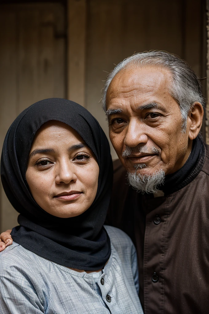 Image of Two people together, old muslim man and woman