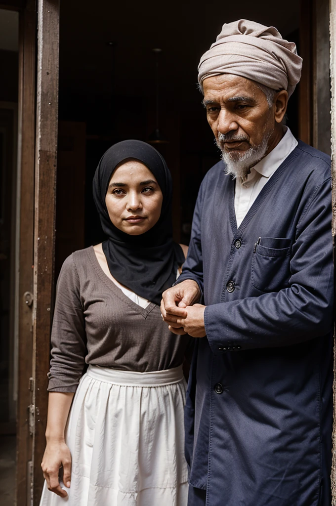 Image of Two people together, old muslim man and woman