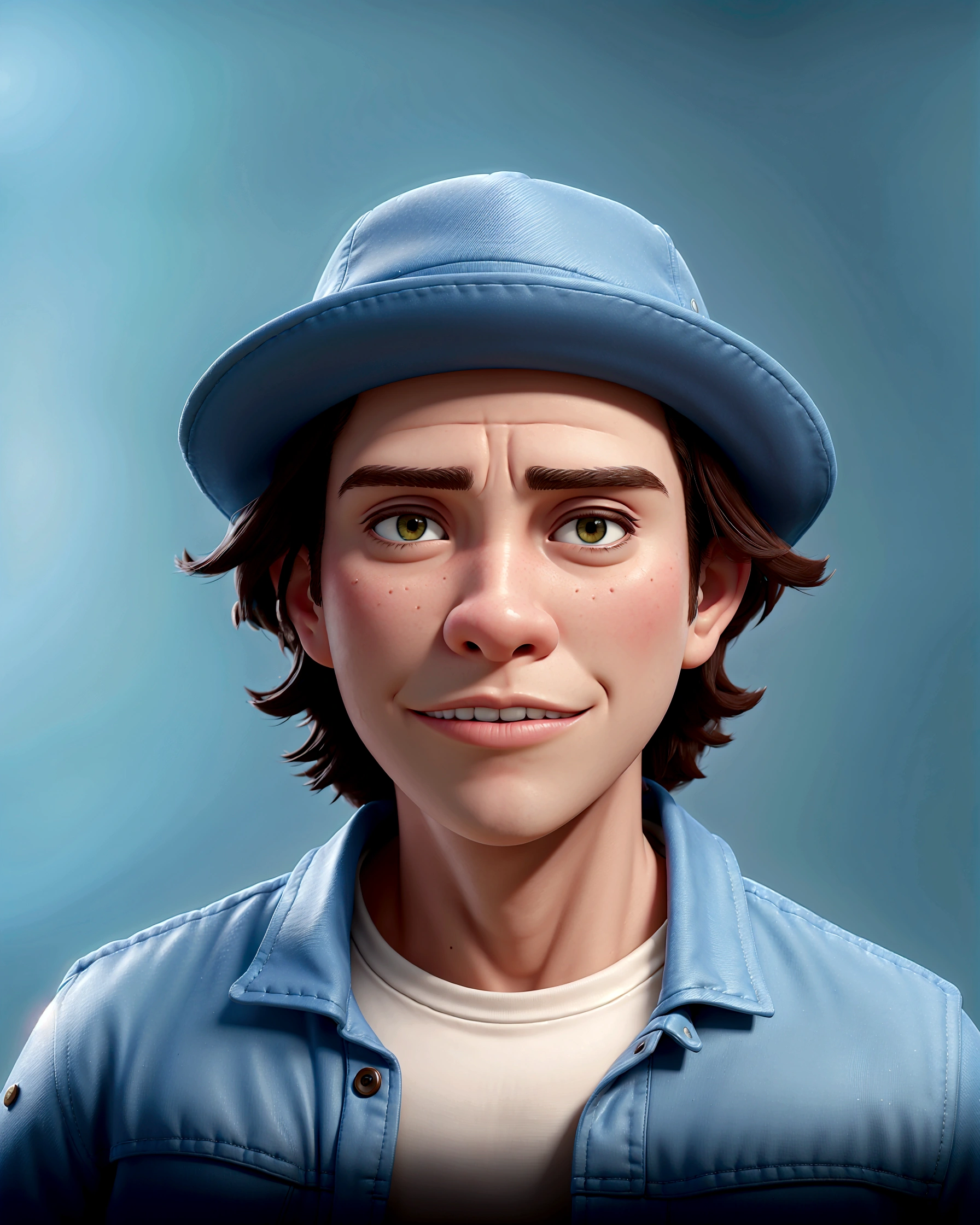 there is a man wearing a hat and a jacket, realistic studio portrait, portrait of ultra realistic, realistic portrait photo, portrait of jughead jones, realistically rendered face, hyperrealistic teen, photo realistic portrait, photo-realistic face, photorealistic portrait, digital art. photo realistic, photorealistic face, highly detailed vfx portrait of, highly detailed vfx portrait