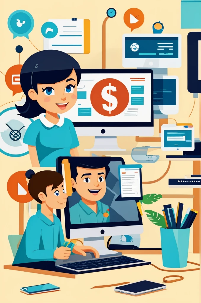 young animated internet marketer