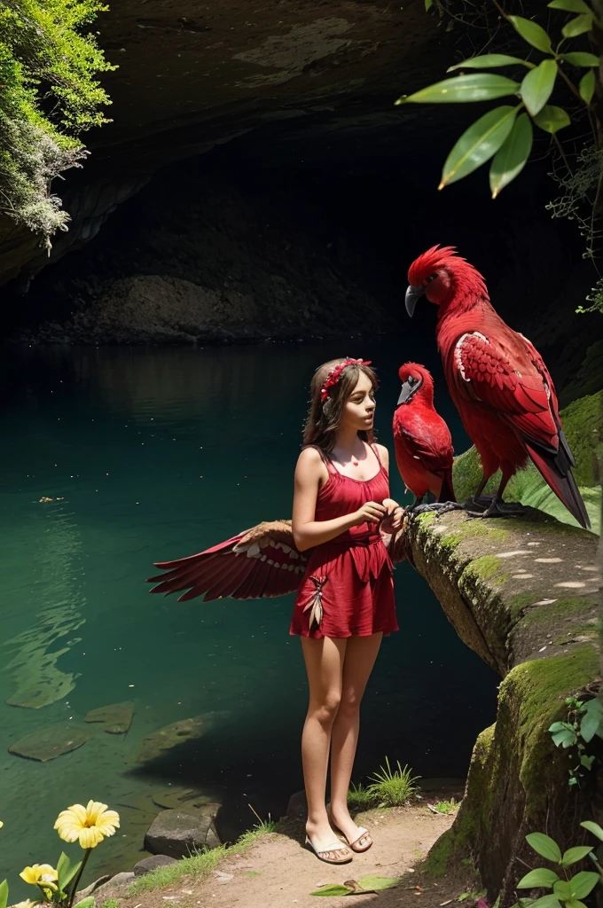 From that day on, the bird, now named Ruby for its bright red feathers, became Lily's loyal companion. They shared many adventures together, from exploring hidden caves to picnicking by the shimmering lake. Ruby's wing healed, but he chose to stay by Lily's side, a testament to their deep bond.