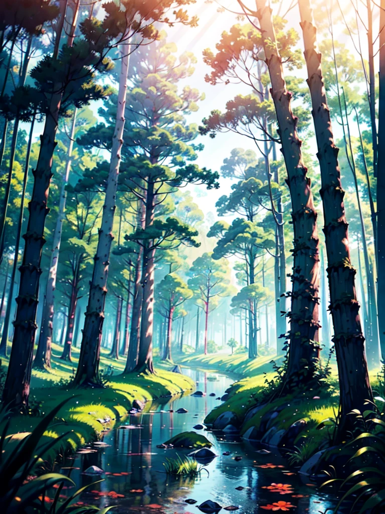 This captivating image evokes a sense of peacefulness and tranquility in nature. The frame is filled with a serene landscape stretching as far as the eye can see. Rolling hilltops, adorned with lush greenery, cascade gently towards a horizon blanketed by an array of pastel hues. Soft sunlight bathes the scene, casting a warm glow that seeps through the tranquil atmosphere. The focal point of the image is a solitary tree, its branches reaching upwards towards the heavens. The leaves sway gently in the barely perceptible breeze, creating a harmonious melody of whispers. As if in response, the nearby birds rest upon the branches, their stillness mirroring the calmness of the surroundings. The image captures a moment of stillness, inviting the viewer to immerse themselves in the serenity of nature and surrender to the soothing embrace of silence.
