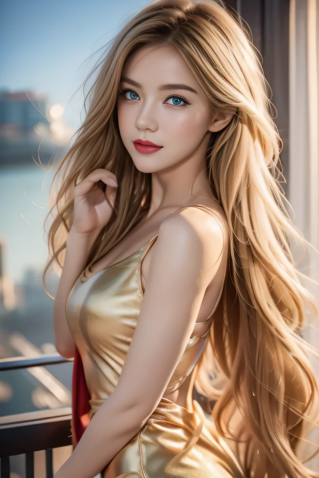 hair bobbles, wince, longeyelashes, solid circle eyes, light smile, ear blush, fang, ccurate, Surrealism, drop shadow, anaglyph, stereogram, tachi-e, ass pov, atmospheric perspective, 8K, super detail, best quality, best quality, high details, anatomically correct, uhd, retina, masterpiece, textured skin, high quality, highres, award winning, super detail, accurate，Delicate face，Long blond hair，Big blue eyes， Cloud Background，Art Deco, Concept Art, , realism, Cubism, Awards, Super Detail, Ultra HD, Retina, Anatomically correct, High Detail, best quality, high resolution, high quality, Textured Skin, masterpiece, 4K