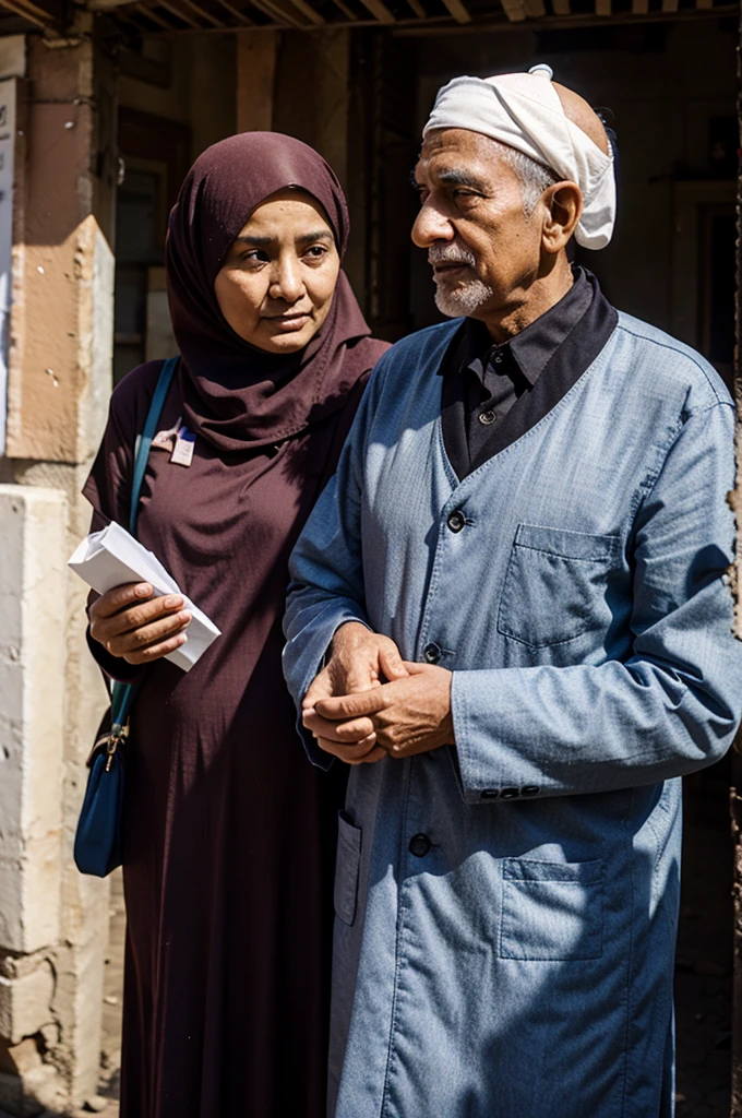 Muslim old couple man and woman