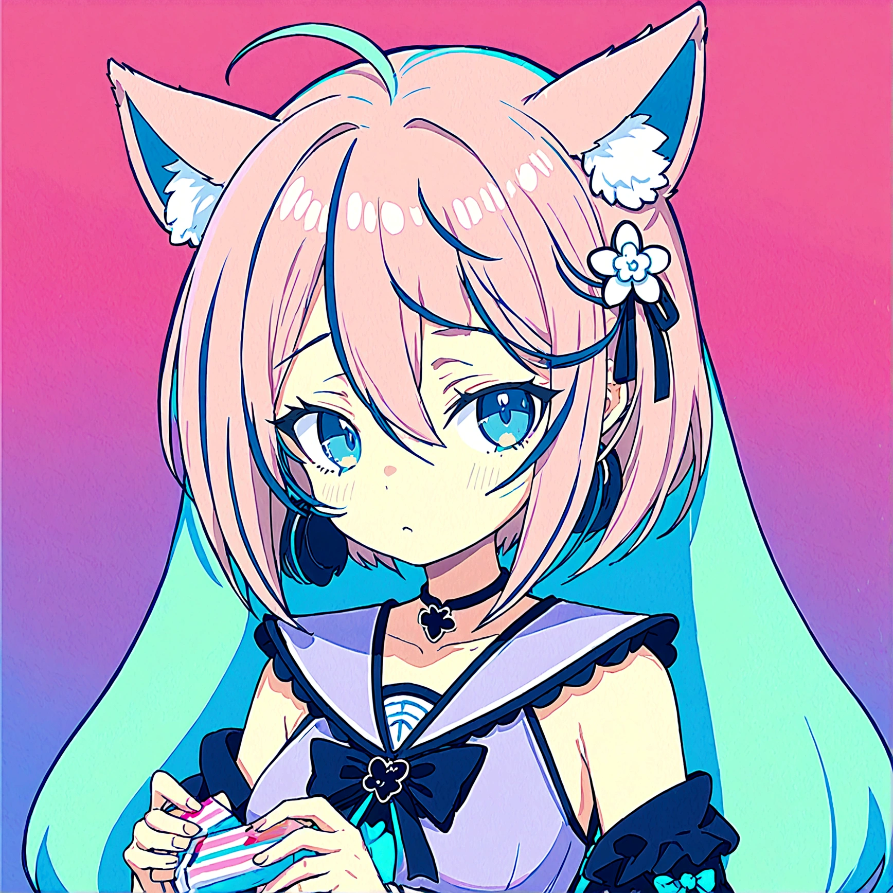 Wolf girl with wolf tail ears