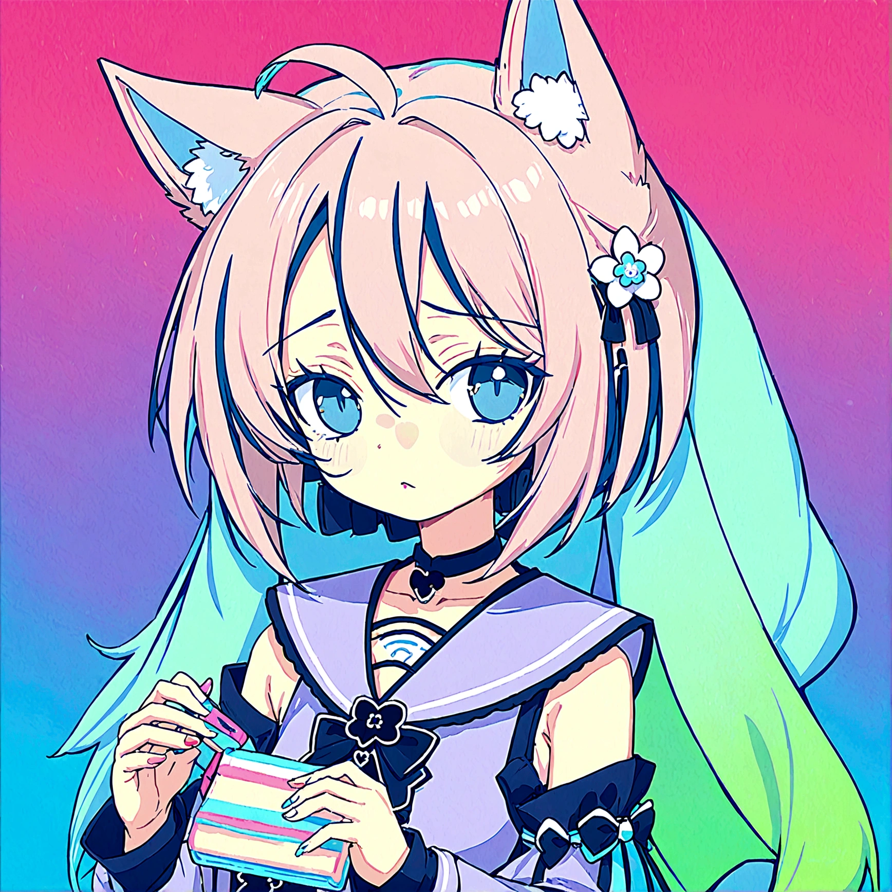 Wolf girl with wolf tail ears