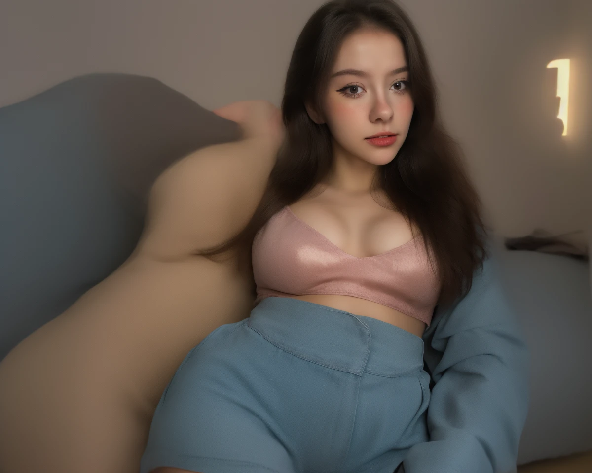 1 girl, mictia, streamer, twitch, photorealistic:1.4, 8k, masterpiece, best quality, detailed face:1.5, original, high resolution, unparalleled masterpiece, ultra realistic 8k, perfect artwork, perfect female figure, detailed skin, epic realism, short top, miniskirt, full body, body paint,una mujer, detallado,full body, maquillaje,