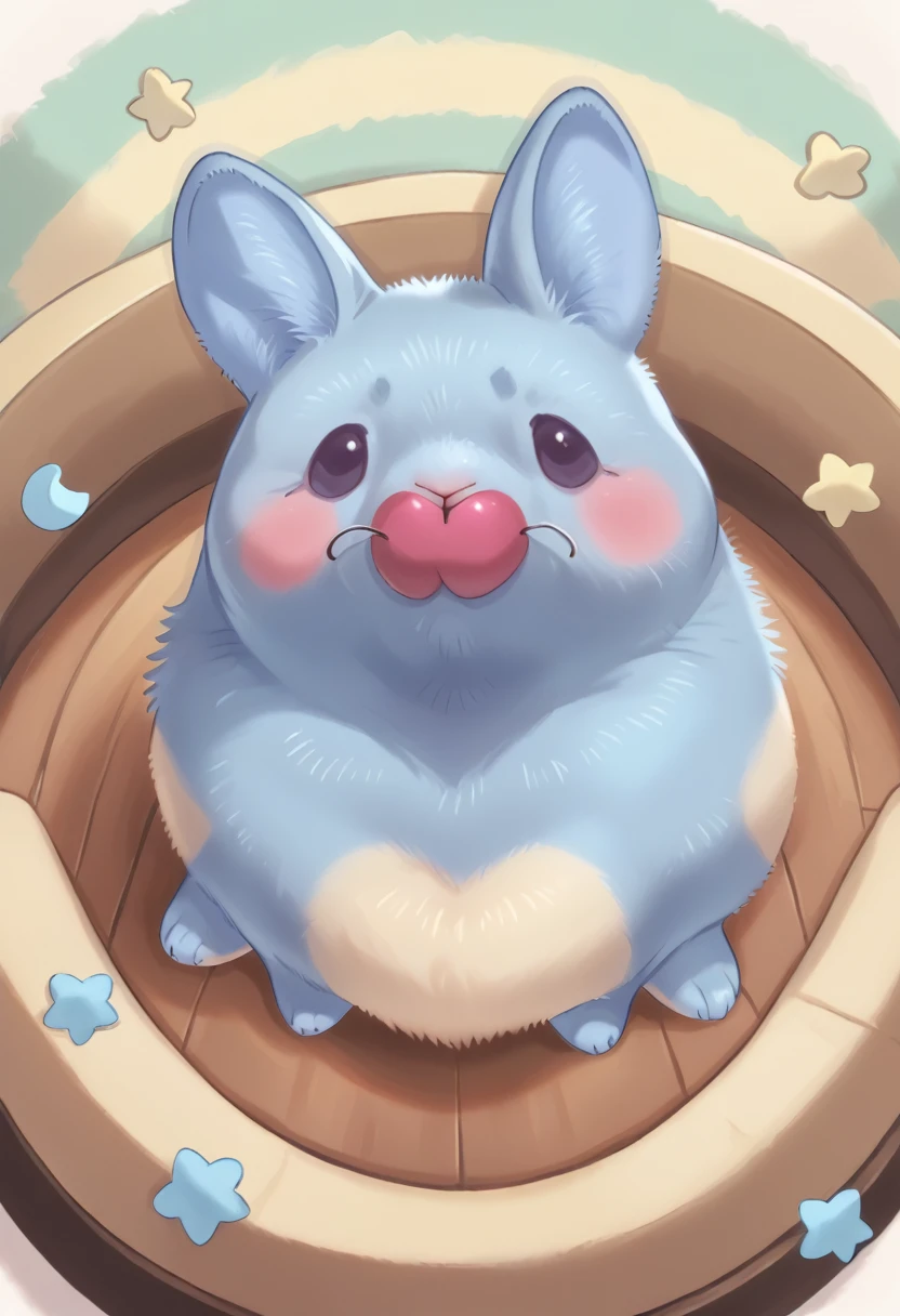 a cute pink rabbit, detailed blue in ears, intricate fur details, soft pastel colors, whimsical expression, playful pose, high quality, 8k, detailed fur, detailed ears, realistic, photorealistic, detailed eyes, detailed nose, detailed mouth, sharp focus, vivid colors, masterpiece, cute, adorable, fluffy, studio lighting