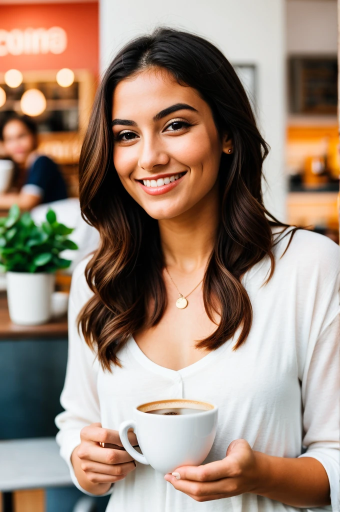 woman holding coffee cup