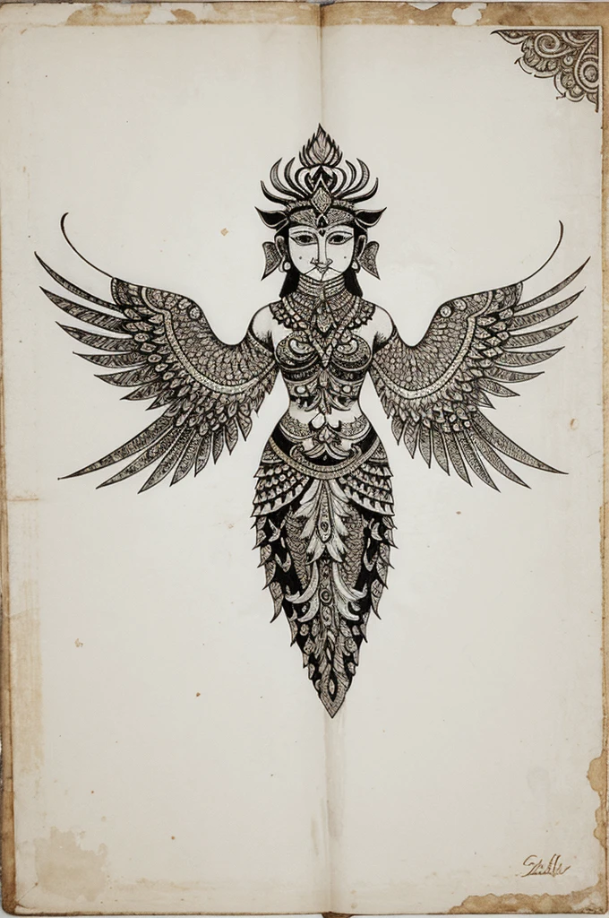 images, 2d, Garuda, batik, Indonesian, white background.