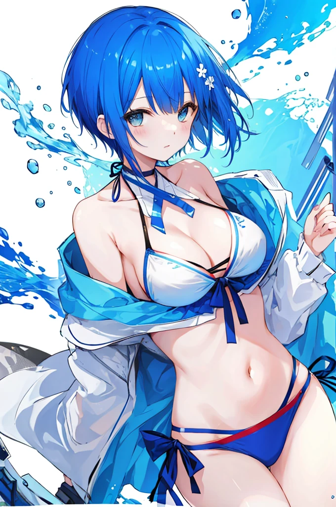 Bikini Girl、Blue hair short