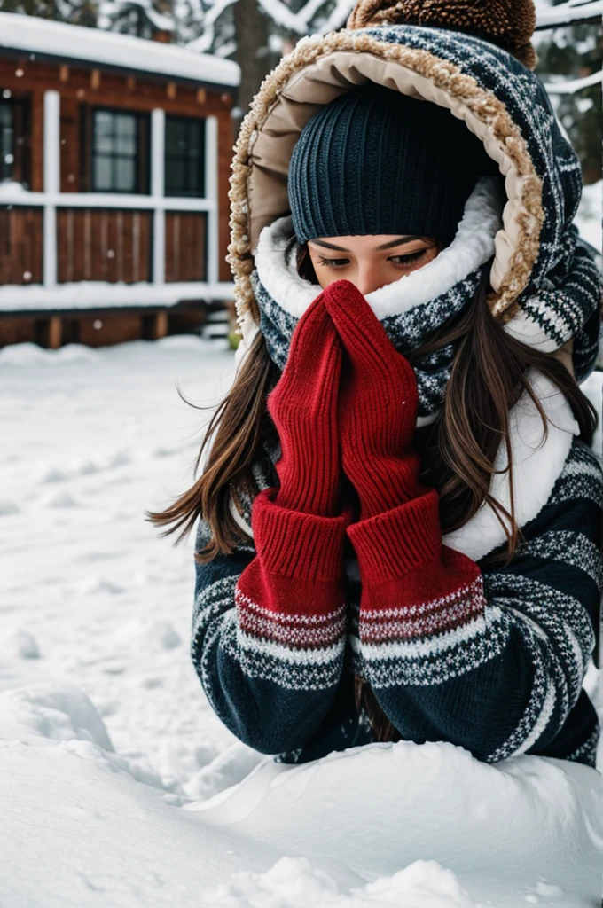 Create a poster about bundling up for winter weather