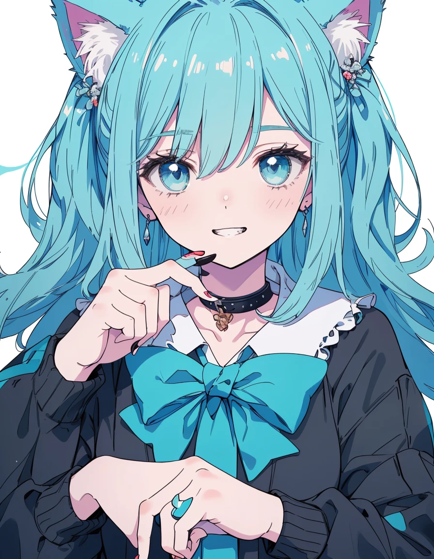grin, wariza, fullbody, ((masterpiece, best quality:1.5)), ((Beautiful detailed cat aqua eyes:1.2)), cat ears, pale skin, small breasts, beautiful hands, beautiful fingers, EasyNegative