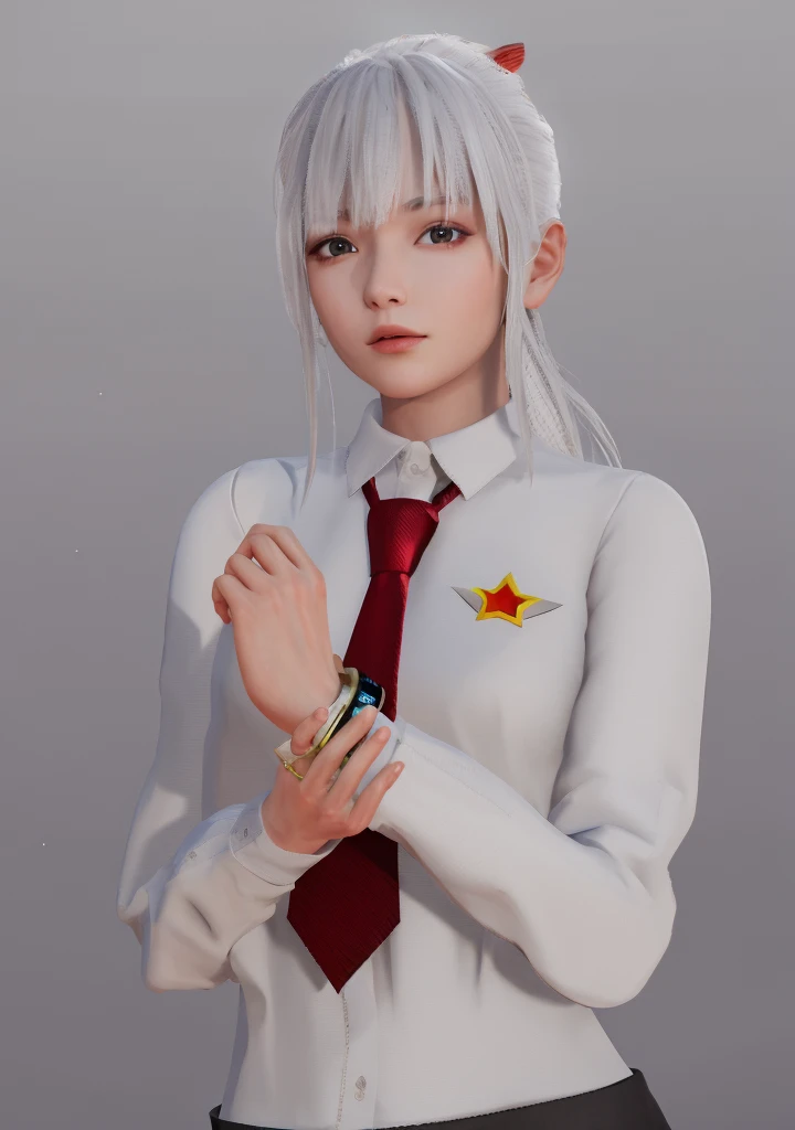 Masterpiece, Best quality, High quality, High Definition, High quality texture, High quality shadows, High detail texture, Realistic, Level Light, Side lighting, lens flare, Ray Tracing, Sharp focus,Silver hair,leader,Domineering,despise