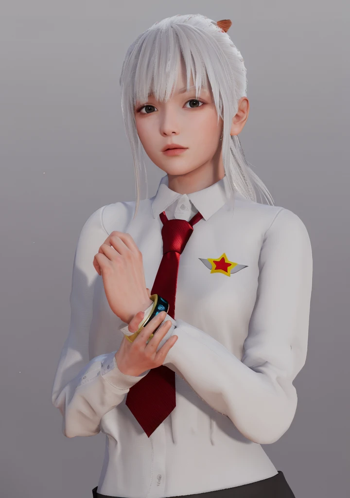 Masterpiece, Best quality, High quality, High Definition, High quality texture, High quality shadows, High detail texture, Realistic, Level Light, Side lighting, lens flare, Ray Tracing, Sharp focus,Silver hair,leader,Domineering,despise