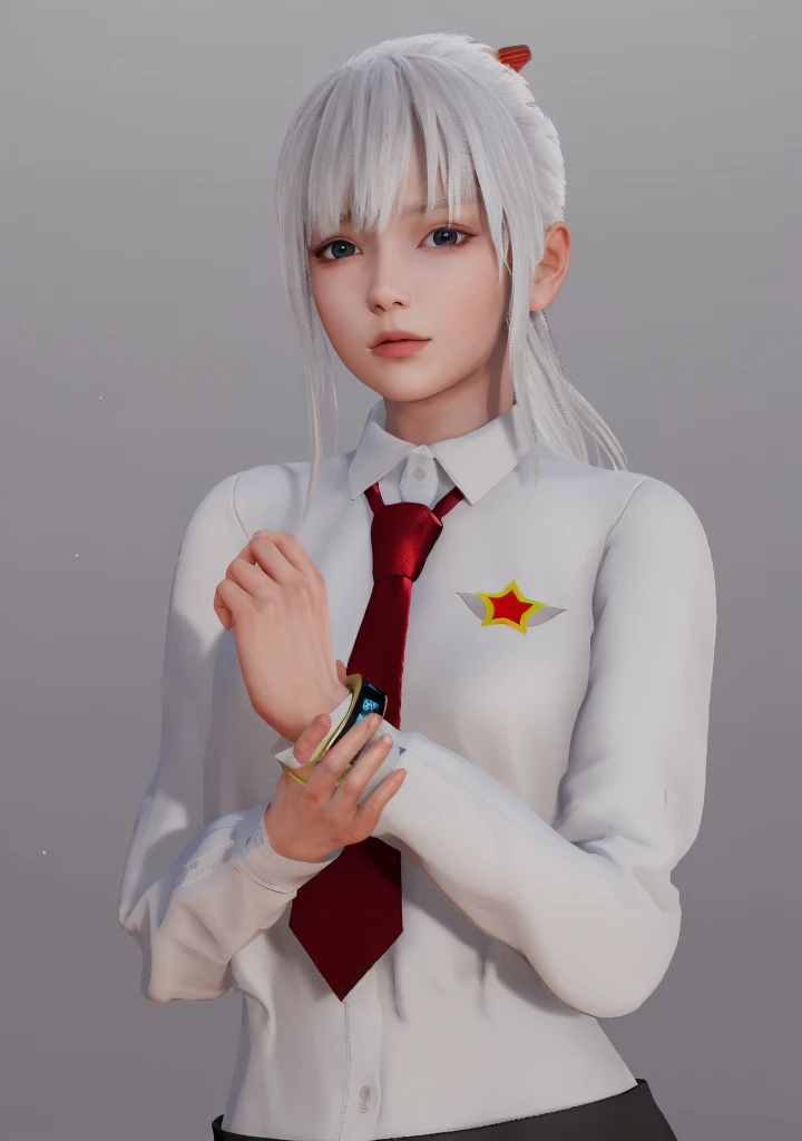 Masterpiece, Best quality, High quality, High Definition, High quality texture, High quality shadows, High detail texture, Realistic, Level Light, Side lighting, lens flare, Ray Tracing, Sharp focus,Silver hair,leader,Domineering,despise
