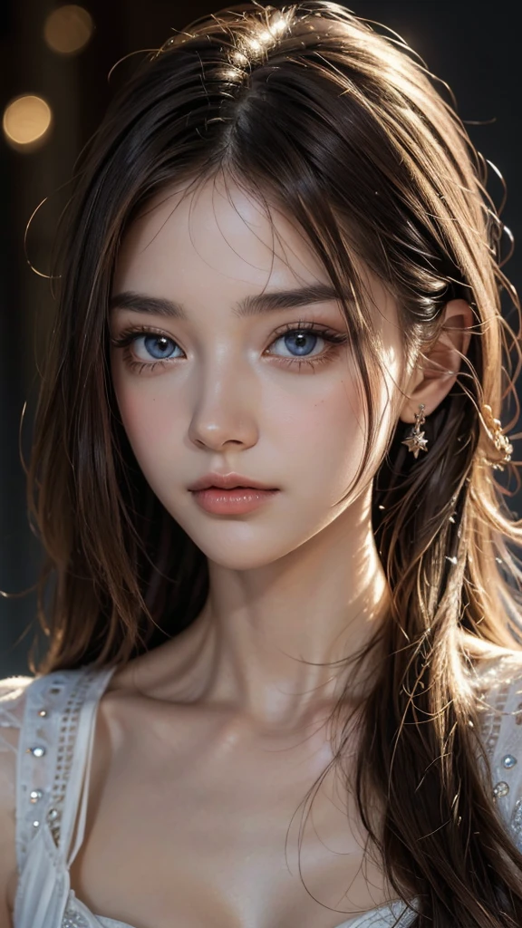 ((Best quality, 8 k, masterpiece: 1.3)), ((high dynamic range :1.4)), ultra detailed, Charming Model, (tender eyes, Gentle lips), very high color saturation, extremely detailed computer graphics, unity 8k wallpaper, (Natural skin texture, ultra-practical, soft light, spicy), (Very detailed), Foreground, 1 girl, beautiful hair, Beautiful face, Beautiful and gentle eyes, Super detailed, finely, A high resolution, Beautiful and detailed eyes, natural lip, Long eyelashes, full length, Ultra detailed, eye gradient, finely детализированные красивые глаза, symmetrical eyes, big glare on the eyes, Brilliant eyes:1.2, tarot, Major Arcana Star
