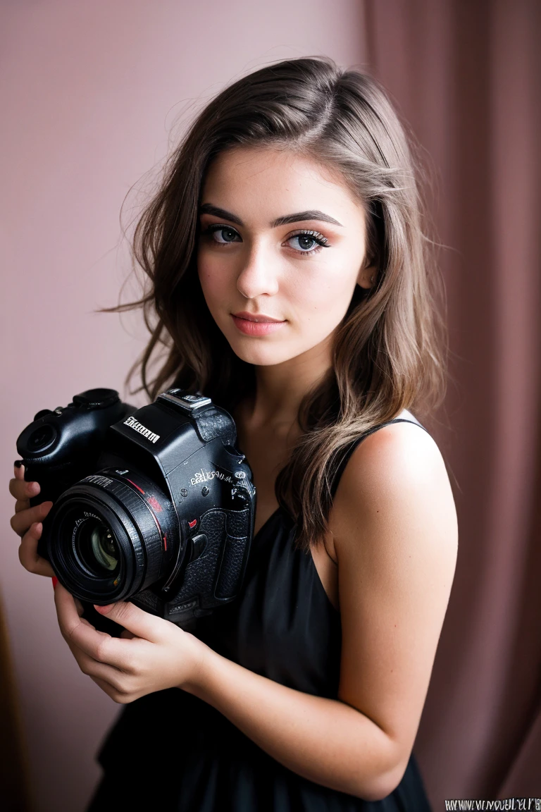 8K UHD, haute qualité , Photo brute, photographe professionnel , photo prise avec un Canon EOS 5D , un pastel, 22ans, cheveux long, sourcils fin, brunette
