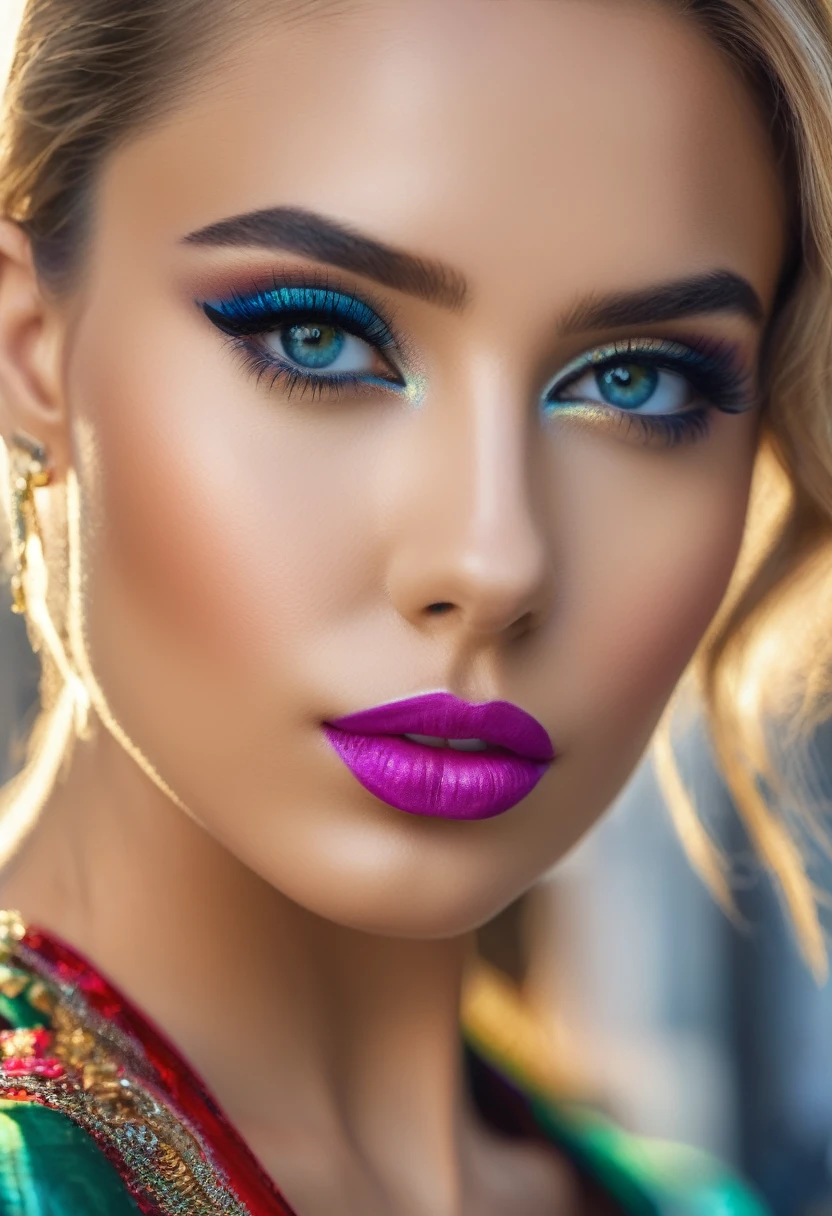 a beautiful young woman with a perfect body in Paris, stunning beauty, realistic image, ultra-realistic, colorful clothing, victoria secrets model, large breasts, detailed eyes, detailed lips, extremely detailed face, long eyelashes, perfect skin, flawless makeup, dramatic lighting, vibrant colors, cinematic composition, 8k, high resolution, masterpiece, photorealistic