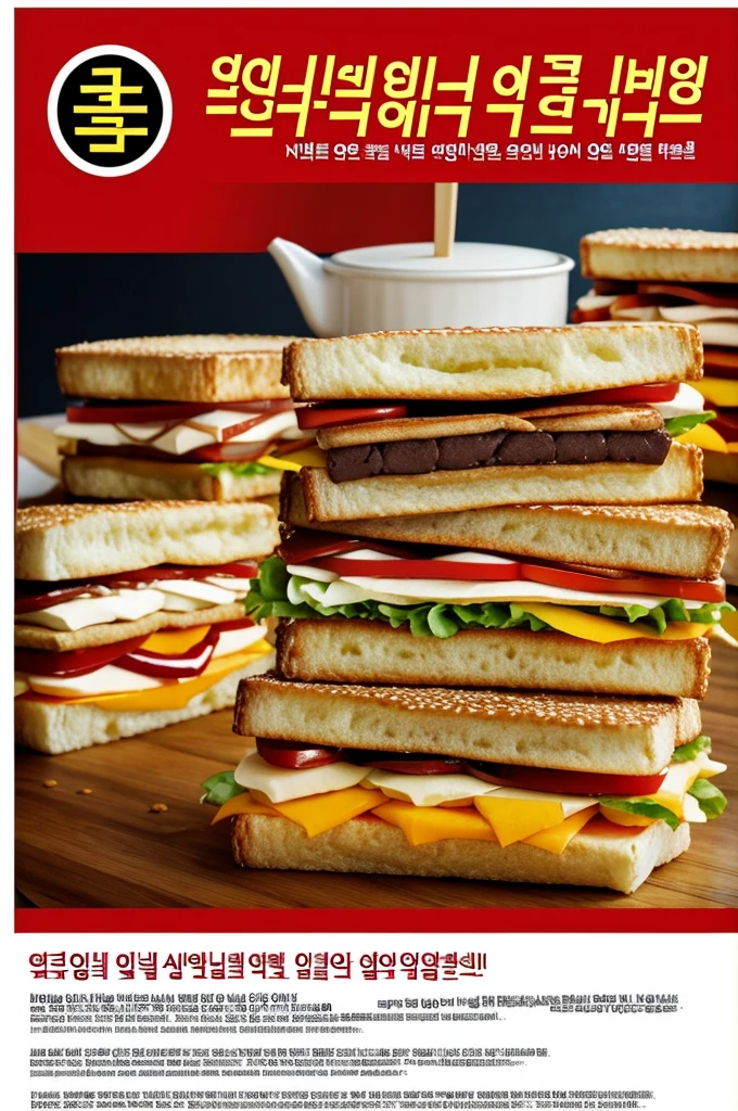 Korean sweet sandwiches advertising poster
