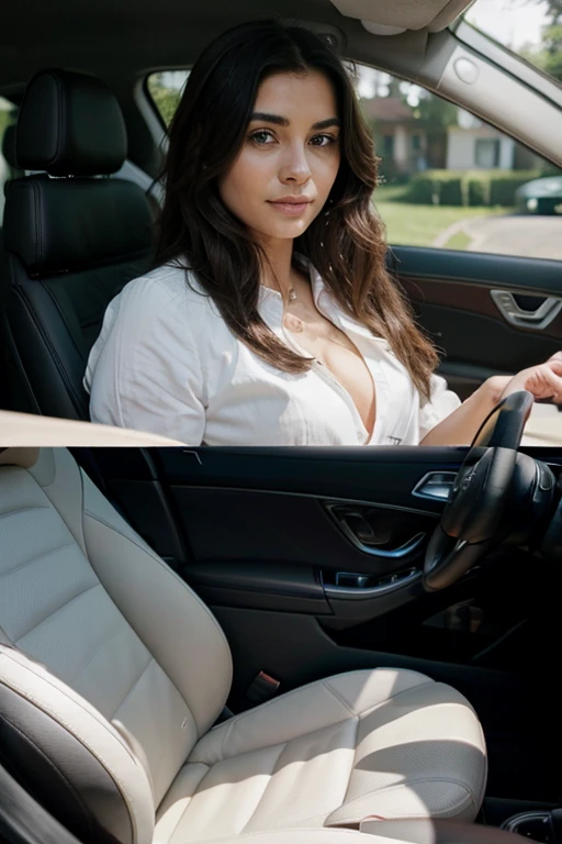 Photos of sitting in the back seat of the Mercedes