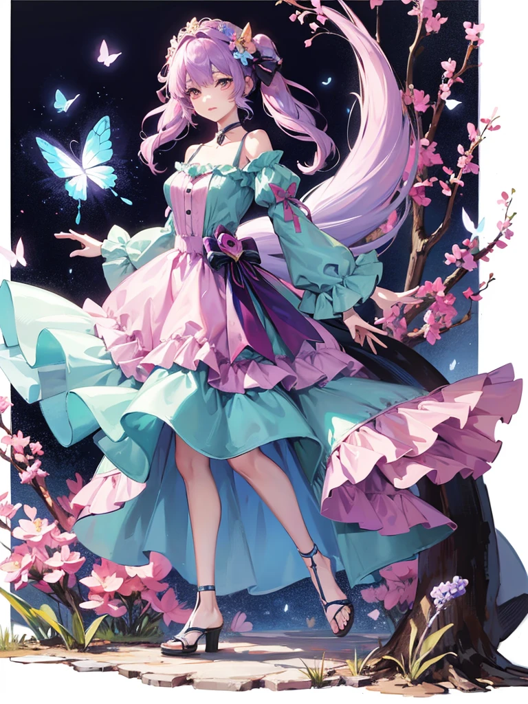 1girl, Whimsical Fairy Wonderland, Abstract art highlighting the subtle and harmonious blending of pastel shades, masterpiece, best quality, rating: general
