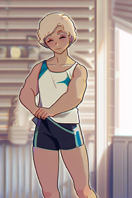 ((Лучшее качество)), ((шедевр)), (подробный), Tyanka takes off her shorts after the gym