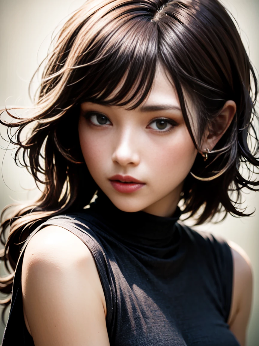 a short-haired girl, blue hair, blue eyes, matching blue, confident smile, corrected limbs, 1girl, detailed facial features, beautiful detailed eyes, beautiful detailed lips, extremely detailed eyes and face, long eyelashes, photorealistic, hyper detailed, intricate, highly realistic, digital painting, vibrant colors, cinematic lighting, volumetric lighting, dramatic lighting, film grain, depth of field, award winning, masterpiece, studio quality