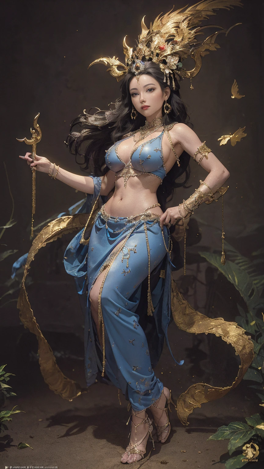 full body image, Masterpiece, best quality, 1 woman, alone, ((adult)),(big breasts), long hair,Micro gold,be happy, looking at the audience, Dunhuang Mogao Cave, (background),(precise、perfect appearance:1.3),ultra high definition,Ray tracing,,glare, correct structure,won,Highly detailed,Lighten the contrast of the shadows.,face light ,movie theater lighting,Masterpiece,Awesome details,High quality,Highly detailed, best quality,16K,high contrast,