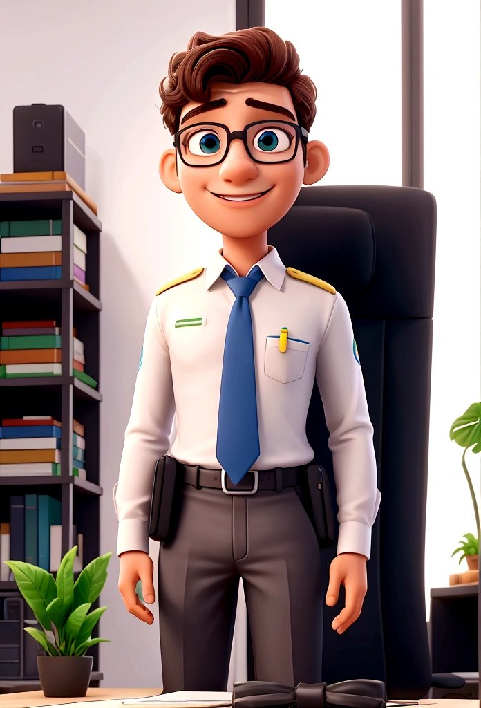 virtual assistant in a law firm, his name is Tobias and he is from Recife, Pernambuco in Brazil, must have regional characteristics and in a happy corporate environment.
