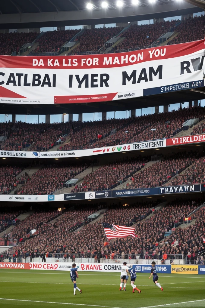 Make a banner that informs the results of a football match