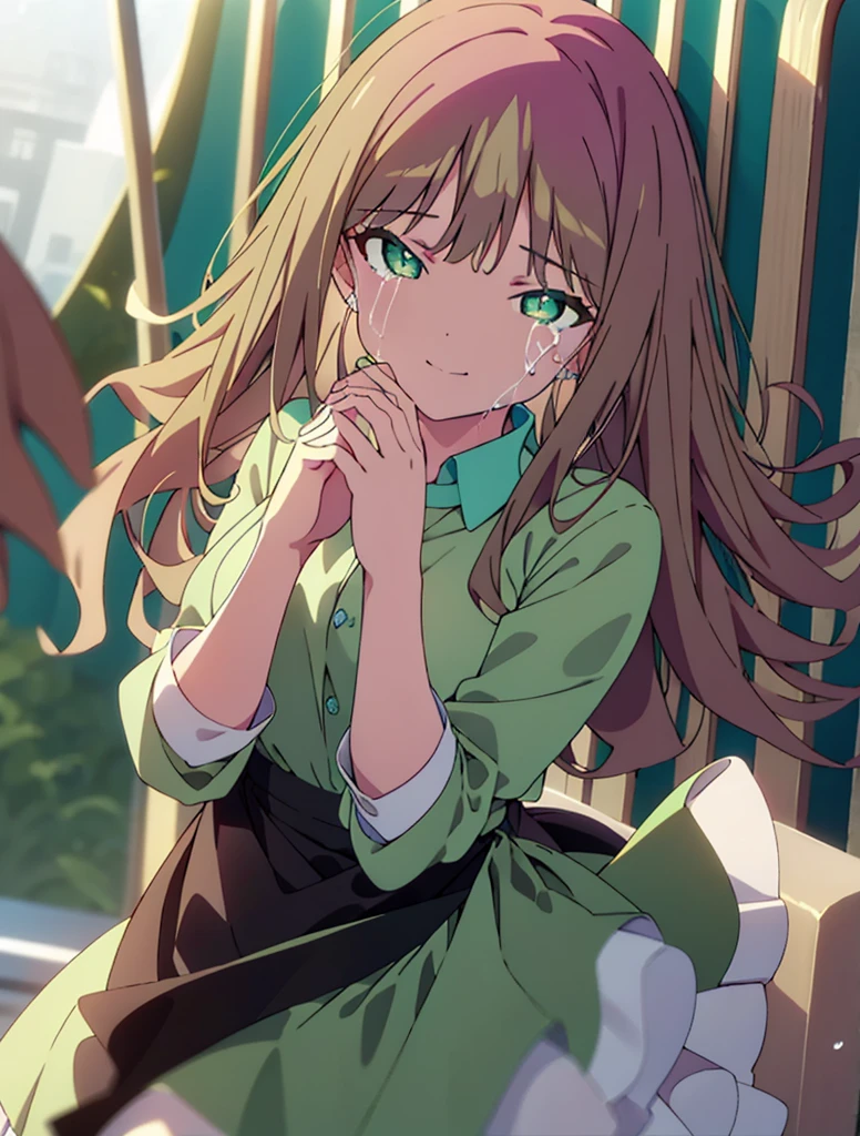 minami yume ,sss Dynazenon ,Long Hair, Brown Hair, (Green Eyes:1.5) ,smile,Wedding dress,Wedding Skirts,holding a large bouquet of flowers in both hands,Tears stream down her face,Tears of joy,I cry a lot,Stand Glass,
break outdoors, Association,Chapel,
break looking at viewer, whole body,(Cowboy Shot:1. 5) ,
break (masterpiece:1.2), Highest quality, High resolution, unity 8k wallpaper, (shape:0.8), (Beautiful and beautiful eyes:1.6), Highly detailed face, Perfect lighting, Highly detailed CG, (Perfect hands, Perfect Anatomy),