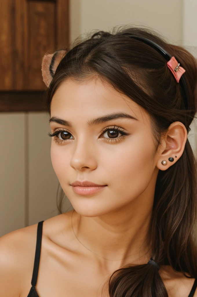 Girl with monkey head and ears of dog