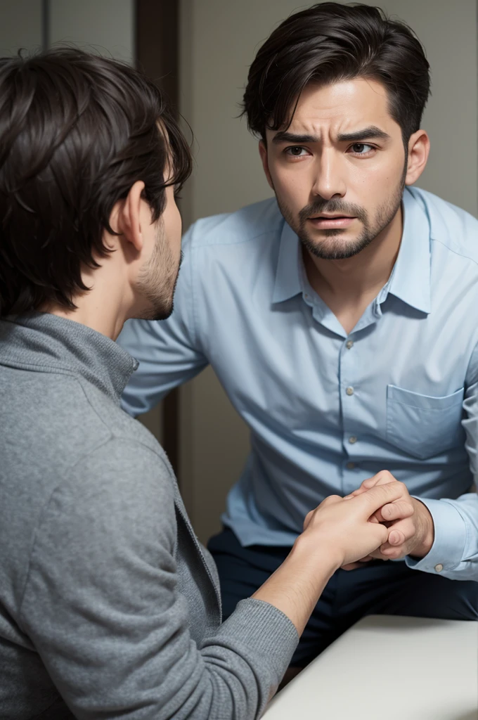 Man talking to psychologist