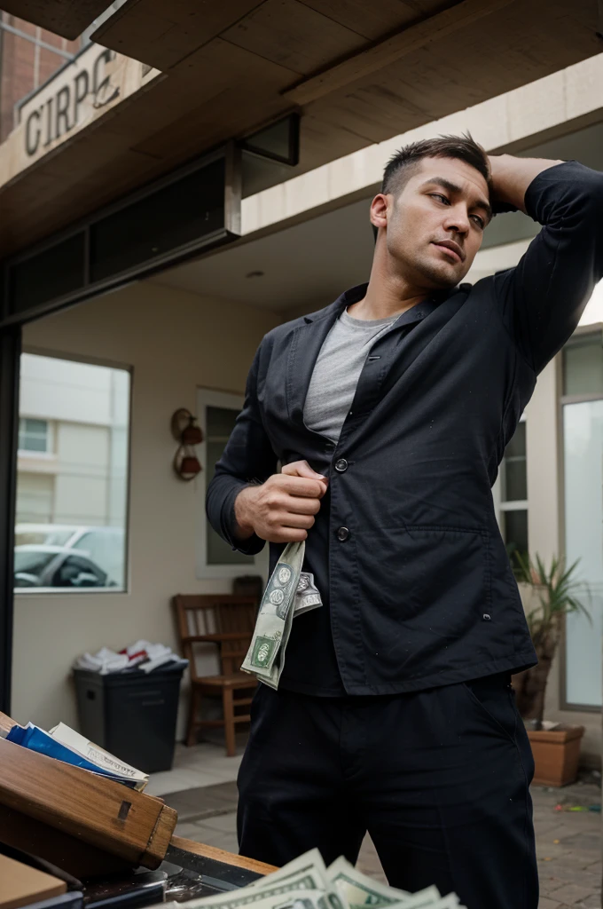 A man carries the pressure of money,Mortgage pressure,Debt pressure, etc.