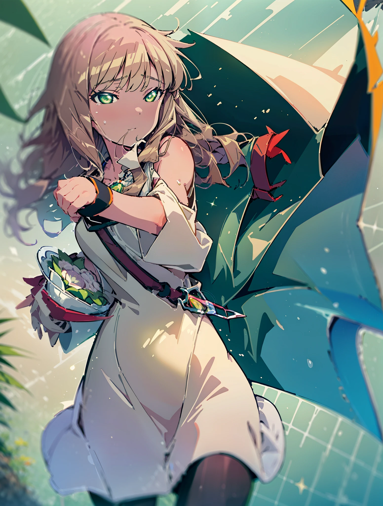 minami yume ,sss Dynazenon ,Long Hair, Brown Hair, (Green Eyes:1.5) ,smile,Wedding dress,Wedding Skirts,holding a large bouquet of flowers in both hands,Tears stream down her face,Tears of joy,I cry a lot,Stand Glass,
break outdoors, Association,Chapel,
break looking at viewer, whole body,(Cowboy Shot:1. 5) ,
break (masterpiece:1.2), Highest quality, High resolution, unity 8k wallpaper, (shape:0.8), (Beautiful and beautiful eyes:1.6), Highly detailed face, Perfect lighting, Highly detailed CG, (Perfect hands, Perfect Anatomy),