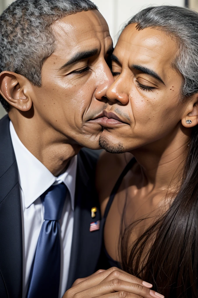 Felipe Neto kissing Obama