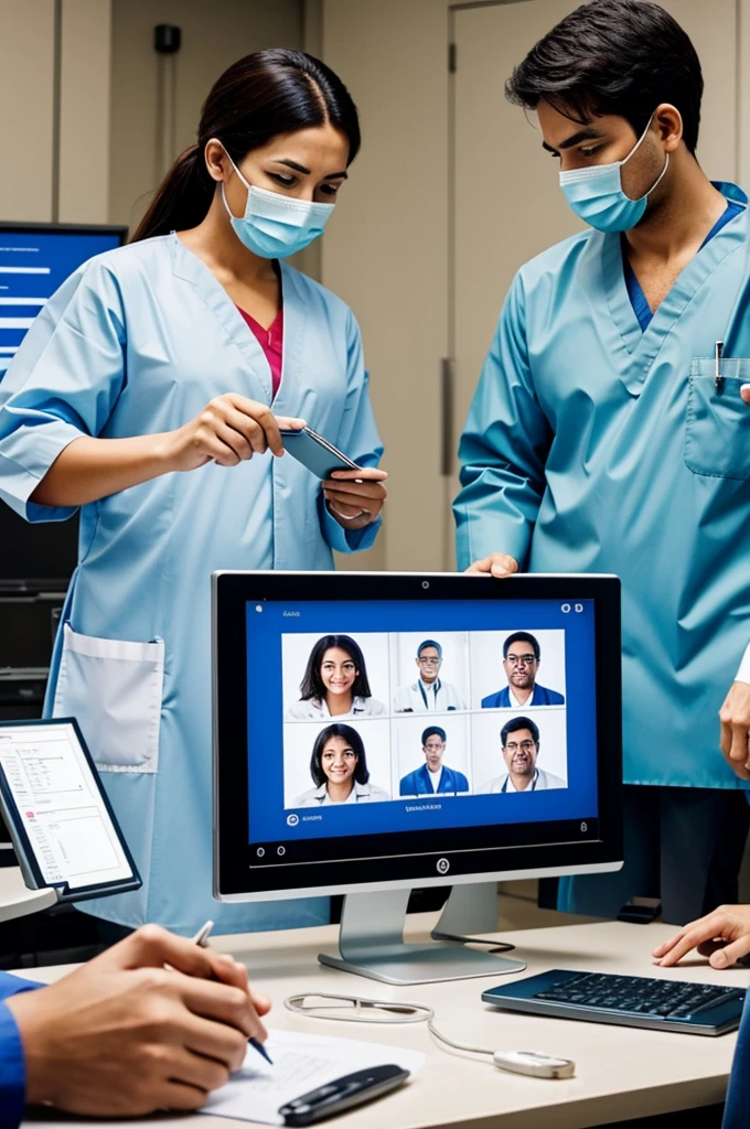 Doctors in surgery while looking at a screen that is not seen in the image