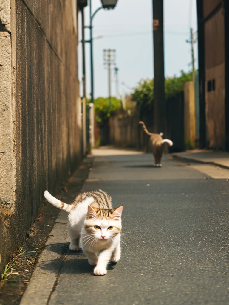 Cat run on the way