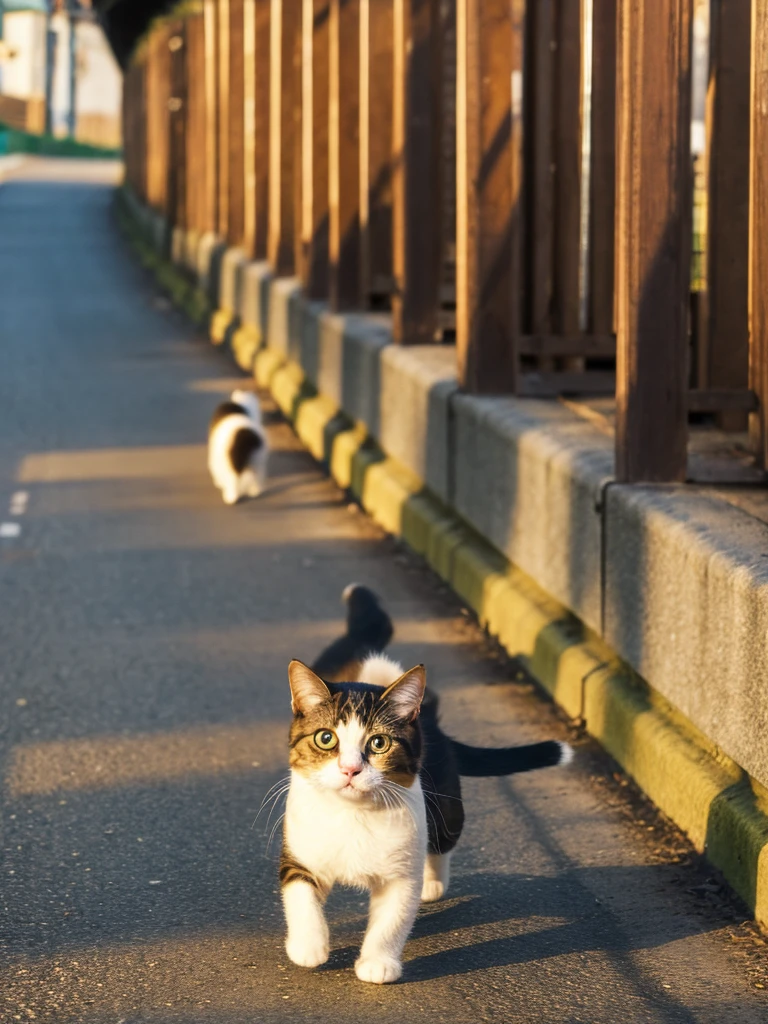 Cat run on the way
