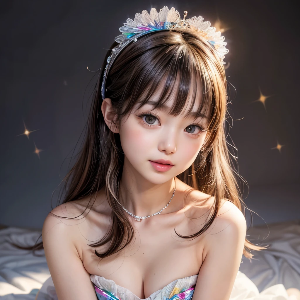 NSFW, 8k, High-level, absurd, masterpiece, best quality, primitive, very detailed CG, very detailed wallpaper, perfect lighting, Extremely detailed (((The personifying " Hanshin Tigers " as a Little Girl))), MysticSight, Tyndall effect, Tyndall scattering, Studio gray background with (many Dazzling RainbowColor particles BokeH:1.28), (RoundlyButts, ThighGap), (Exposed:0.4), (Assfocus with looking ahead), BREAK (NOGIZAKA face variations) Extremely Detailed very KAWAII face variations, perfect anatomy, Childish, captivating gaze, elaborate detailed Eyes with (sparkling highlights:1.28), long eyelashes、Glossy RED Lips with beautiful details, Coquettish tongue, Rosy cheeks, Radiant PearlSkin with clear transparency . { (Dynamic LifeLike expressions:1.4) | :d) }, (large eyes:-1) .