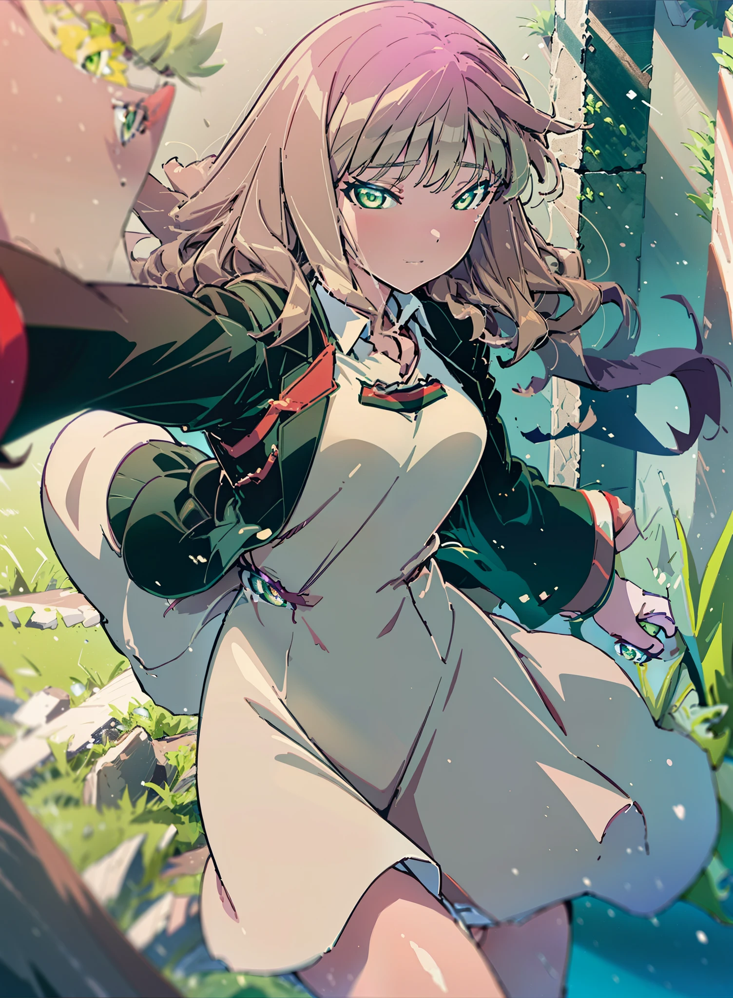 minami yume ,sss Dynazenon ,Long Hair, Brown Hair, (Green Eyes:1.5) ,smile,Wedding dress,Wedding Skirts,holding a large bouquet of flowers in both hands,Tears stream down her face,Tears of joy,I cry a lot,Stand Glass,
break outdoors, Association,Chapel,
break looking at viewer, whole body,(Cowboy Shot:1. 5) ,
break (masterpiece:1.2), Highest quality, High resolution, unity 8k wallpaper, (shape:0.8), (Beautiful and beautiful eyes:1.6), Highly detailed face, Perfect lighting, Highly detailed CG, (Perfect hands, Perfect Anatomy),