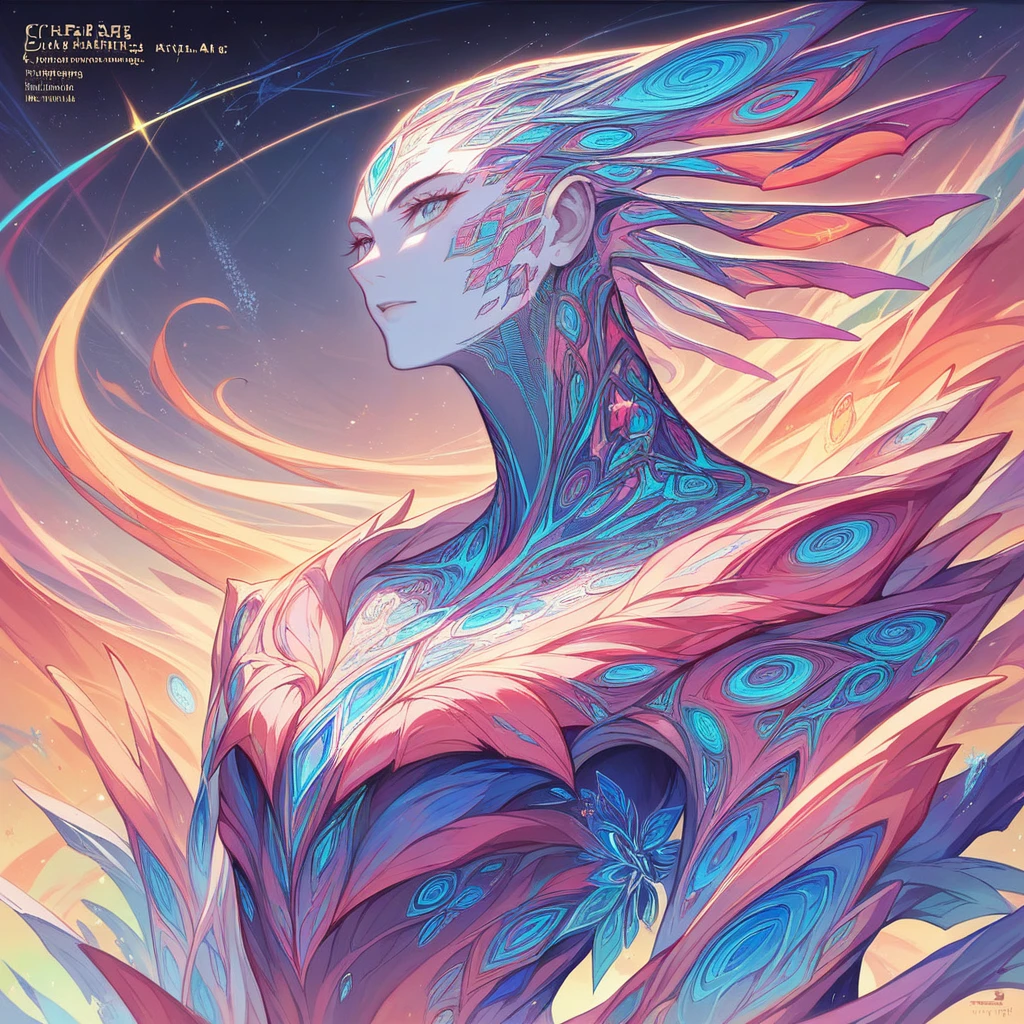 (masterpiece, Highest quality, Highest quality, Official Art, beautifully、aesthetic:1.2), (One girl),Upper Body, Very detailed,(Fractal Art:1.3),colorful,Most detailed